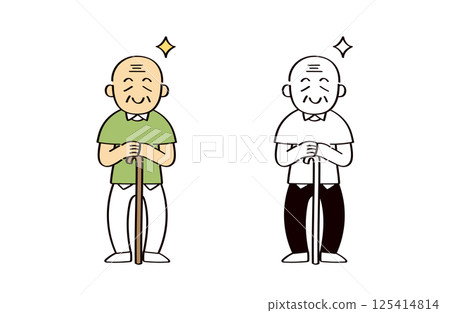 Grandpa illustration set 125414814