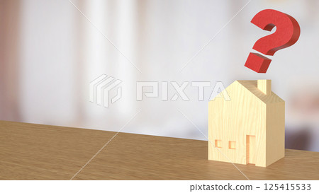 The House and question mark for real estate or property concept 3d rendering. The House and question mark for real estate or property concept 3d rendering. 125415533