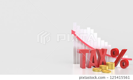 The Red tax and coins for business concept 3d rendering. 125415561