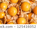 Cape gooseberry or goldenberry fruit. Top view shot 125416052