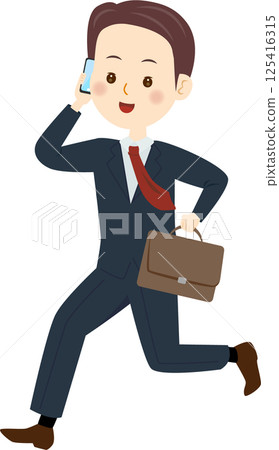 A businessman calling on a smartphone 125416315