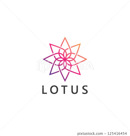 abstract flower lotus logo. luxury spa beauty design template abstract flower lotus logo. luxury spa beauty design template 125416454