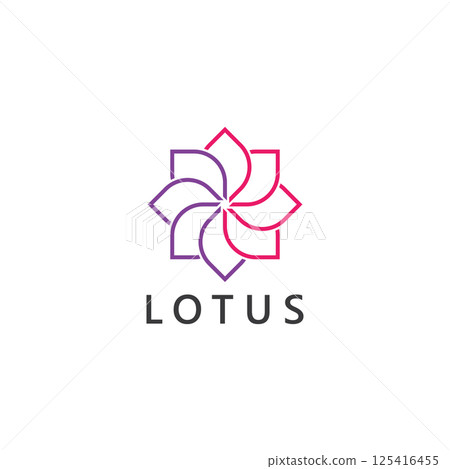 abstract flower lotus logo. luxury spa beauty design template abstract flower lotus logo. luxury spa beauty design template 125416455