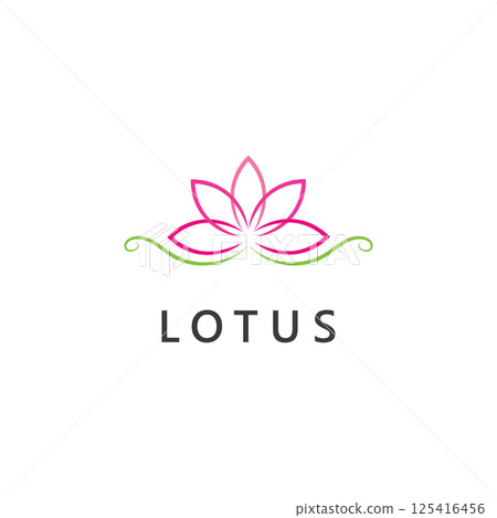 abstract flower lotus logo. luxury spa beauty design template abstract flower lotus logo. luxury spa beauty design template 125416456
