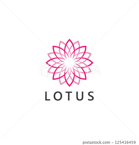 abstract flower lotus logo. luxury spa beauty design template 125416459