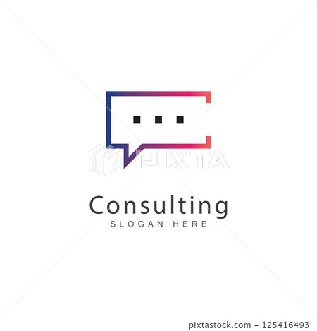 chat talk consulting logo design concept 125416493