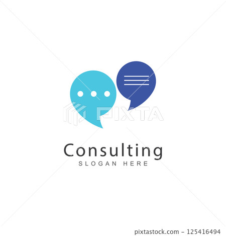 chat talk consulting logo design concept 125416494