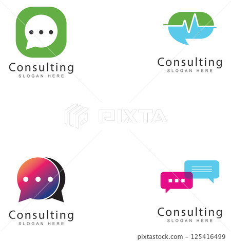 chat talk consulting logo design concept 125416499