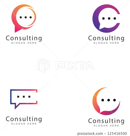 chat talk consulting logo design concept 125416500