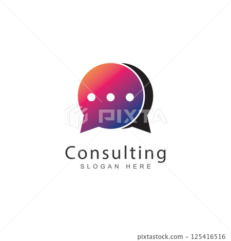 chat talk consulting logo design concept 125416516