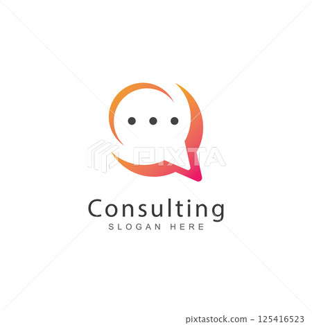 chat talk consulting logo design concept 125416523