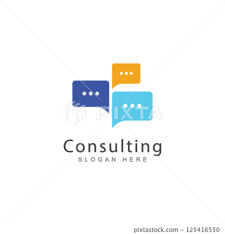 chat talk consulting logo design concept 125416550