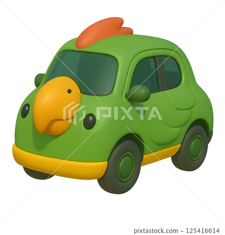 鸚鵡圖案的可愛車 125416614