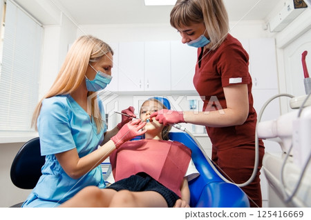 child Dental treatment, Teeth healthcare, Professional stomatology kid, dental clinic, highlighting good dental care, child patient child Dental treatment, Teeth healthcare, Professional stomatology kid, dental clinic, highlighting good dental care, child patient 125416669