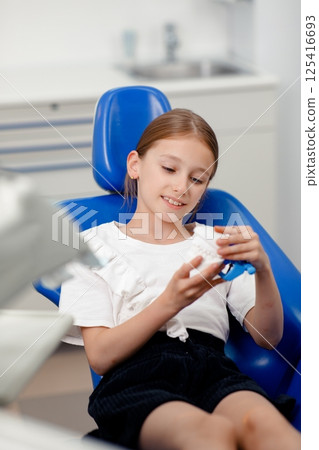 child patient dentist, girls teeth, Dental care, Children's dentistry, dentist's appointment. child patient dentist, girls teeth, Dental care, Children's dentistry, dentist's appointment. 125416693