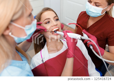 dental consultation, whitening dental clinic, dentist office, Dental treatment, dentist chair, dental specialist 125416724