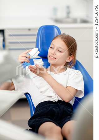 child patient dentist, girls teeth, Dental care, Children's dentistry, dentist's appointment. child patient dentist, girls teeth, Dental care, Children's dentistry, dentist's appointment. 125416756
