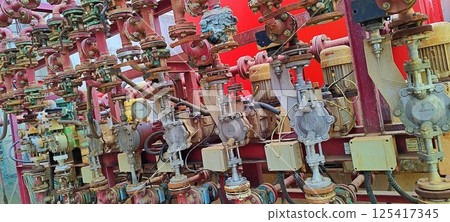 Industrial Decay Rusted Valve System Industrial Decay Rusted Valve System 125417345
