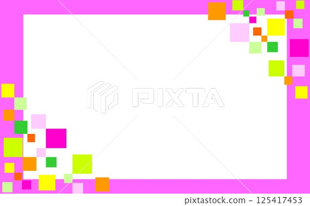 框架幾何圖案方形白色空間粉紅色 框架幾何圖案方形白色空間粉紅色 125417453