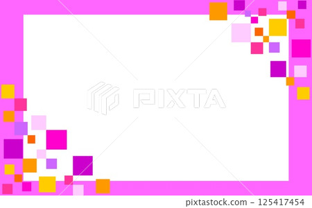 Frame geometric pattern square white space pink 125417454