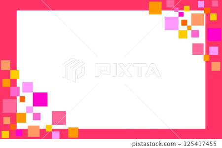 框架幾何圖案方形白色空間粉紅色 框架幾何圖案方形白色空間粉紅色 125417455