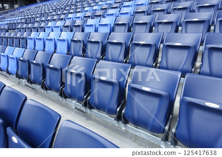 Seats lined up in the stadium Seats lined up in the stadium 125417638