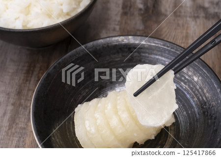 Bettara pickles and rice Bettara pickles and rice 125417866