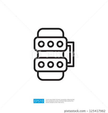 This image depicts a minimalist line drawing of a wristband with multiple dots, suggesting a wearable device or accessory. 125417982