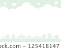 Cityscape and sky silhouette top down background illustration 125418147