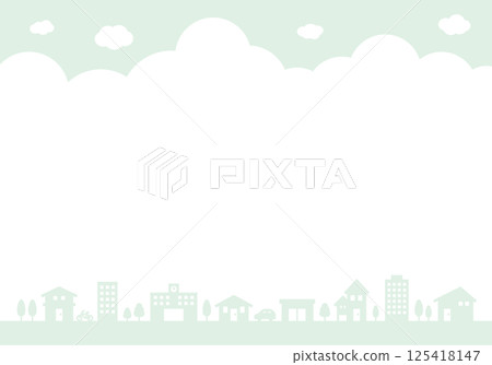 城市景觀和天空輪廓自上而下的背景圖 城市景觀和天空輪廓自上而下的背景圖 125418147