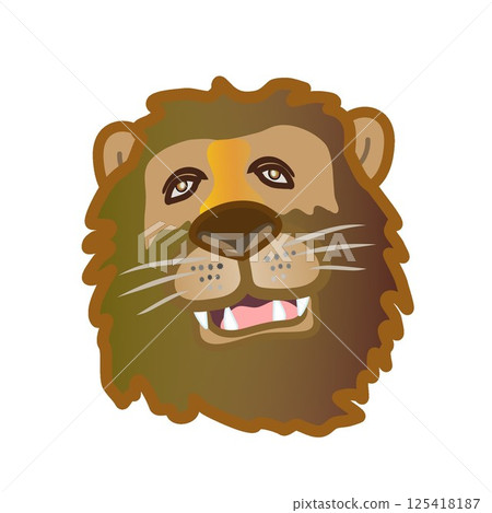 獅子臉插圖 125418187
