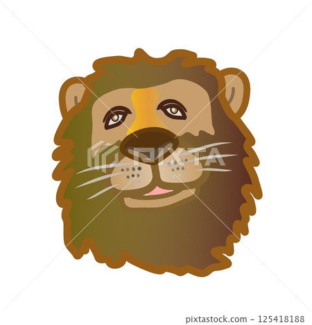 獅子臉插圖 125418188