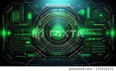 Neon green cyber background (ai generated image) Neon green cyber background (ai generated image) 125418231