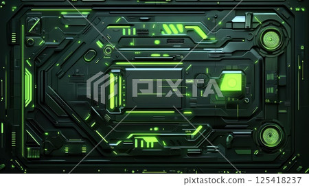 Neon green cyber background (ai generated image) 125418237