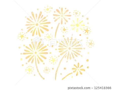 金色煙花背景插畫 125418366