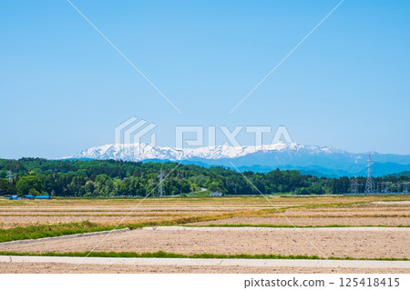 The Iide Mountains as seen from the Aizu Basin (spring) The Iide Mountains as seen from the Aizu Basin (spring) 125418415