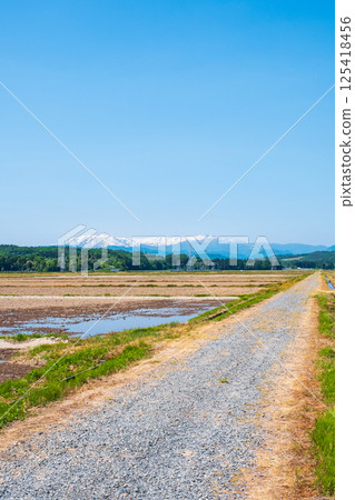 從會津盆地眺望飯豐山脈（春季） 125418456