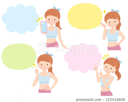 年輕女教練臉部表情集 125418609