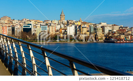 Istanbul, view from the Galata tower across Golden Horn. Turkey Istanbul, view from the Galata tower across Golden Horn. Turkey 125418712