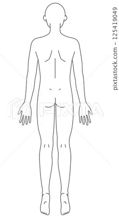 簡單的線條畫出一個男人從背後 125419049