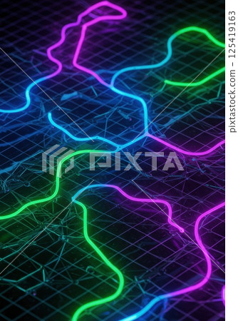照明網格和控制論結構（AI 產生的圖像） 125419163