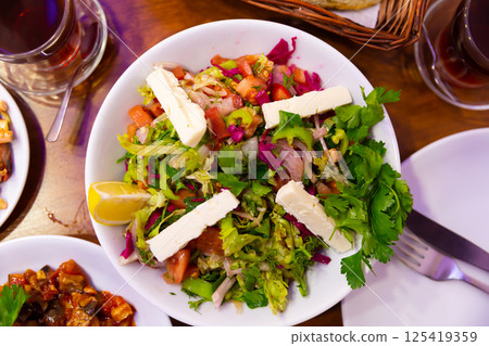 Turkish traditional choban salad Turkish traditional choban salad 125419359