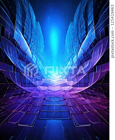 藍色和紫色的未來派螢幕背景（ai 生成的圖像） 125419463