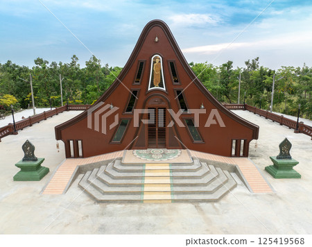 Lopburi, Thailand, April 15, 2025, Wat Pa Thammawisut Mongkhon temple  features unique architecture and serene surroundings in April 125419568