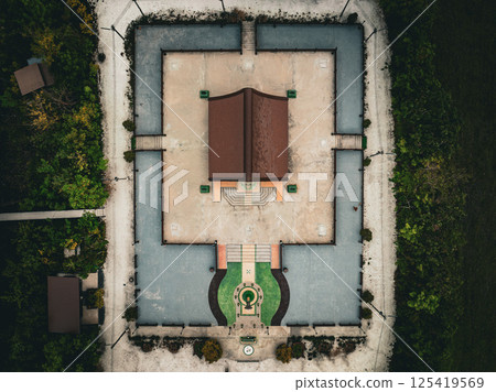 Lopburi, Thailand, April 15, 2025, Wat Pa Thammawisut Mongkhon captures serene beauty and architectural elegance in a peaceful setting 125419569