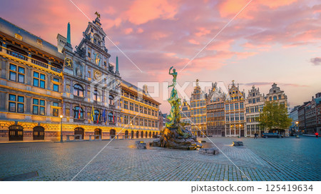 Downtown Antwerp city skyline, cityscape of Belgium Downtown Antwerp city skyline, cityscape of Belgium 125419634