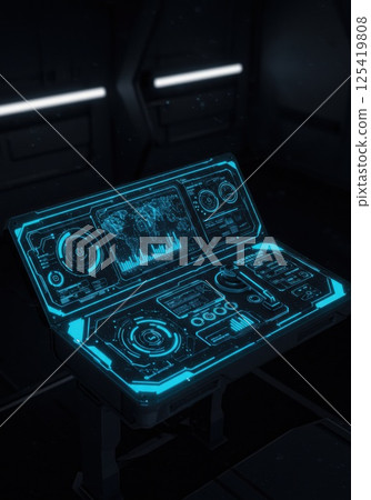 Sci-fi holographic control hub (ai generated image) 125419808
