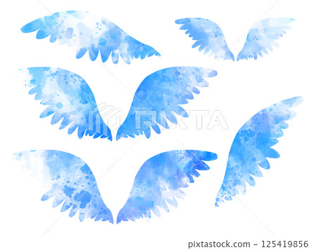 Beautiful blue angel wings illustration Beautiful blue angel wings illustration 125419856