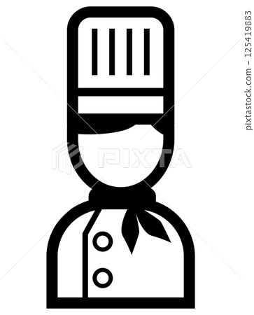 廚師的簡單單色插圖圖標 125419883