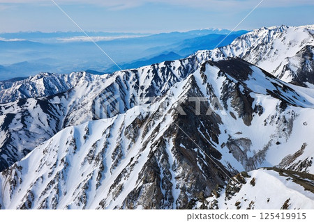 Snow-capped Mount Shakushi, one of the Hakuba Sanzan mountains in the Northern Alps 125419915